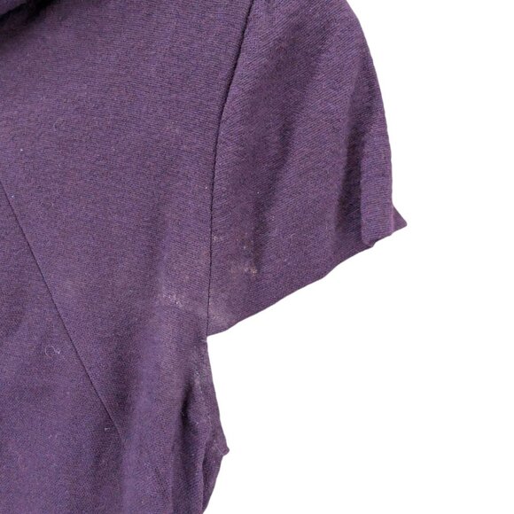 Donna Karan Sheath Dress Purple Short Sleeve Wool Blend Knee Length Size 6 - Picture 13 of 13